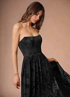 Robe Mi-Longue Noir Eole image5