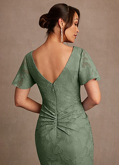 Azazie Jolene Mother of the Bride Dresses Matcha Mermaid Pleated Floral Burnout Dress image6