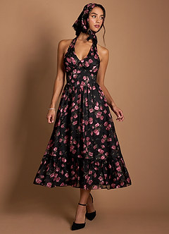 Christen Sort Mauve Midikjole image9