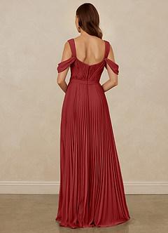 Christian Siriano Bridal for Azazie 1013 Bridesmaid Dresses Rust A-Line Off the Shoulder Chiffon Dress image3