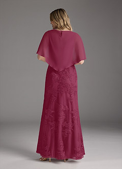 Azazie Whilhelmina Mother of the Bride Dresses Mulberry Mermaid Lace Chiffon Dress image6