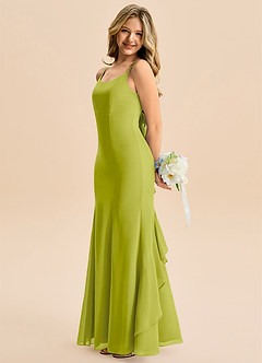 Azazie Lioren Junior Lemongrass Mermaid Bow Chiffon Dress image2