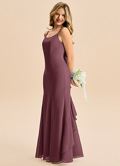 Azazie Lioren Junior Syrena Ukłon Szyfon Długość podłogi Młodsza druhna Sukienka image2