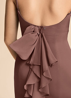 Azazie Lioren Junior Espresso Mermaid Bow Chiffon Dress image7