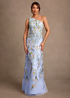 Azazie Bertie Mother of the Bride Dresses Ice A-Line Lace Dress image1