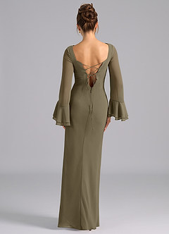 Azazie Leone Abiti da Damigella Abito Sirena in Chiffon Corsetto Willow Green image6