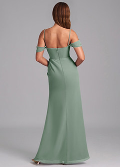 Azazie Johana Jurken voor bruidsmeisjes Converteerbaar Jurk van Chiffon met Zeemeermin Off the Shoulder Zilveren Salie image2