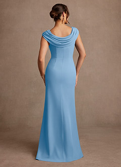 Azazie Irvine Kleider für die Brautmutter A-Linie Plissee Chiffon Kleid Puderblau image3