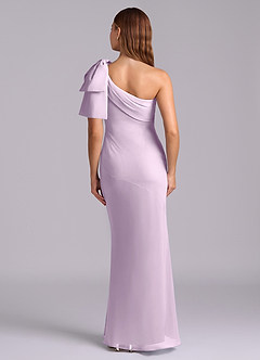 Azazie Yuanna 신부 들러리 드레스 인어 한쪽 어깨 쉬폰 바닥 길이 드레스 image2