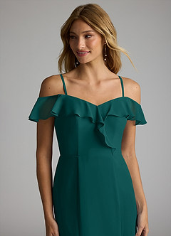 Azazie Sophie Bridesmaid Dresses Peacock A-Line Off the Shoulder Chiffon Convertible Dress image2