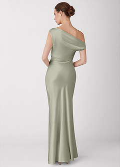 Avela Dusty Sage Lysende satin maxikjole image8
