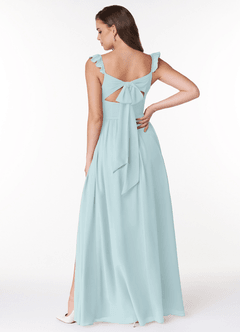 Azazie Metz Final Sale Mist A-Line Sweetheart Ruched Chiffon Dress image2