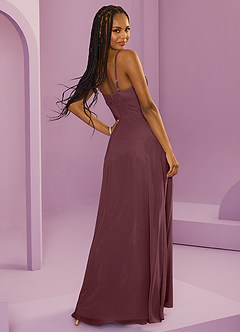 Barbie ♥ Azazie Bridesmaid Dresses Sangria A-Line with Pockets Chiffon Dress image6