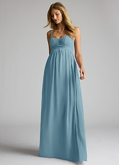 Azazie Llana Maternity Bridesmaid Dresses A-Line Chiffon Floor-Length Dress image3
