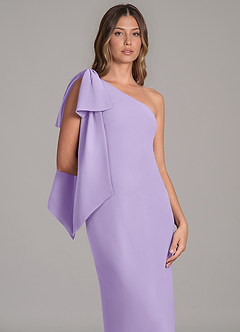 Azazie Capri Bridesmaid Dresses Lilac A-Line One Shoulder Chiffon Dress image7