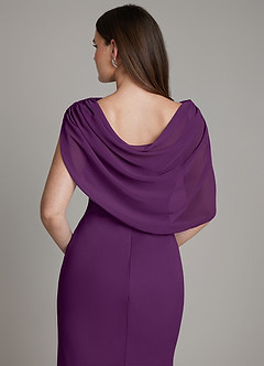Azazie Hadley Bridesmaid Dresses Grape Mermaid Pleated Chiffon Dress image7
