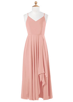 Azazie Collette Junior Rosette A-Line Ruched Chiffon Dress image5