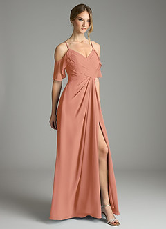 Azazie Dakota Bridesmaid Dresses MAI TAI A-Line V-Neck Pleated Chiffon Dress image5