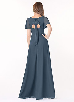 Azazie Kimber Bridesmaid Dresses Neptune A-Line Flounce Sleeve Chiffon Dress image2