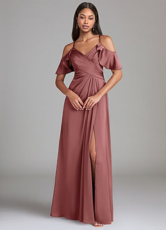 Azazie Dakota Brautjungfernkleider A-Linie Schulterfrei Stretch-Satin Kleid Amethyst image3