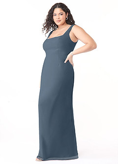 Azazie Flori Bridesmaid Dresses Neptune Sheath Square Neckline Chiffon Dress image7