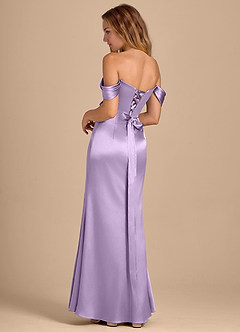 Azazie Shea Vestidos de damas de honor Vestido de Lila de Satén Metálico de Corte Sirena Convertible con Vestidos sin tirantes image5