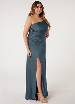 Azazie Eren Bridesmaid Dresses Twilight Mermaid One Shoulder Stretch Satin Dress image8