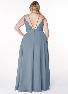 Azazie Lennon Bridesmaid Dresses Twilight A-Line Lace Chiffon Dress image8