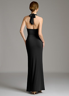 Azazie Raevynn Bridesmaid Dresses Black Mermaid Pleated Premium Stretch Jersey Dress image7