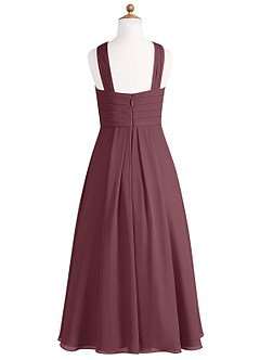 Azazie Kaleigh Junior Agave A-Line Pleated Chiffon Dress image7