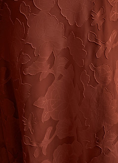 Azazie Emerson Bridesmaid Dresses Terracotta Mermaid Off the Shoulder Floral Burnout Dress image3