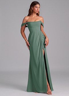 Azazie Johana Jurken voor bruidsmeisjes Converteerbaar Jurk van Chiffon met Zeemeermin Off the Shoulder Zeemos image6