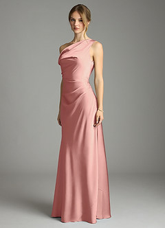 Azazie Emerson Brudtärnklänningar Klä av Sjöjungfru i Stretch Satin Av axeln Rosett image4