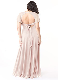 Azazie Induh Bridesmaid Dresses Rose Petal A-Line Flutter V-neck Mesh Dress image8