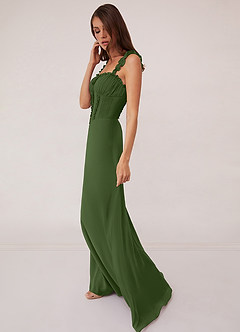 Barbie ♥ Azazie Bridesmaid Dresses Olive A-Line Sweetheart Neckline Chiffon Dress image4