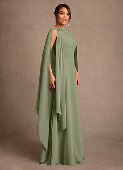 Azazie Liddie Mother of the Bride Dresses Pistachio A-Line Pleated Chiffon Dress image2
