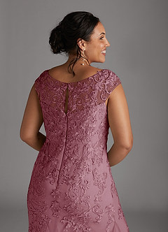 Azazie Melena Mother of the Bride Dresses Vintage Mauve Mermaid Lace Tulle Dress image10