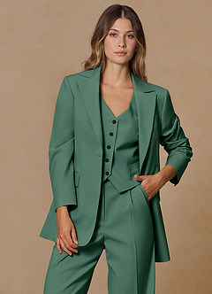 front Rowan Eucalyptus Blazer de performance à tissage raffiné