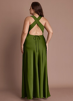 Evadne Olive Open Back Dress image11