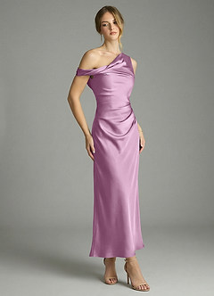 Azazie Emerson Bridesmaid Dresses Wisteria Mermaid Off the Shoulder Stretch Satin Dress image3