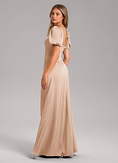 Azazie Fyona Brautjungfernkleider A-Linie Plissee Stretch-Satin Kleid Englisches Rosa image5