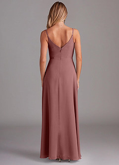 Azazie Daenerys Bridesmaid Dresses Desert Rose A-Line Cowl Chiffon Dress image2