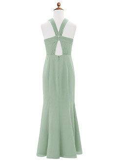 Azazie Rue Junior Meerjungfrau-Linie Seitliche Cut-Outs Chiffon Kleid Agave image7