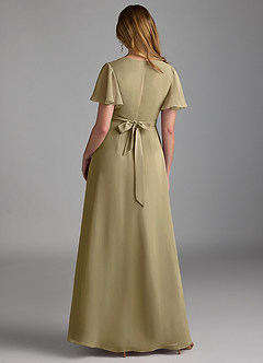 Azazie Zaniah Bridesmaid Dresses Moss Green A-Line Chiffon Dress image2