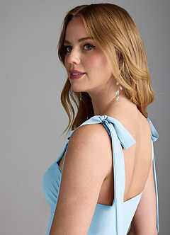 Azazie Lizet Bridesmaid Dresses Sky Blue A-Line Sweetheart Neckline Chiffon Dress image6