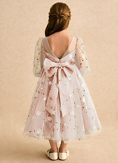 Azazie Elowen Flower Girl Dresses English Rose A-Line Sweetheart Neckline Lace Dress image2