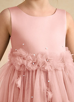 Azazie Lux Flower Girl Dresses Rosette A-Line Beaded Tulle Dress image7
