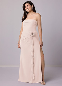 Barbie ♥ Azazie Bridesmaid Dresses Rose Petal Sheath Strapless Chiffon Convertible Dress image10