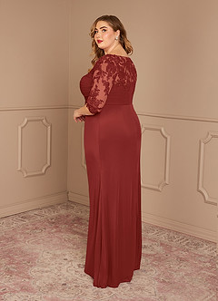 Azazie Alisondra Mother of the Bride Dresses Rust Sheath Scoop Lace Lace Dress image10