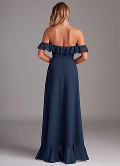 Azazie Lyra Bridesmaid Dresses Dark Navy A-Line Chiffon Convertible Dress image7